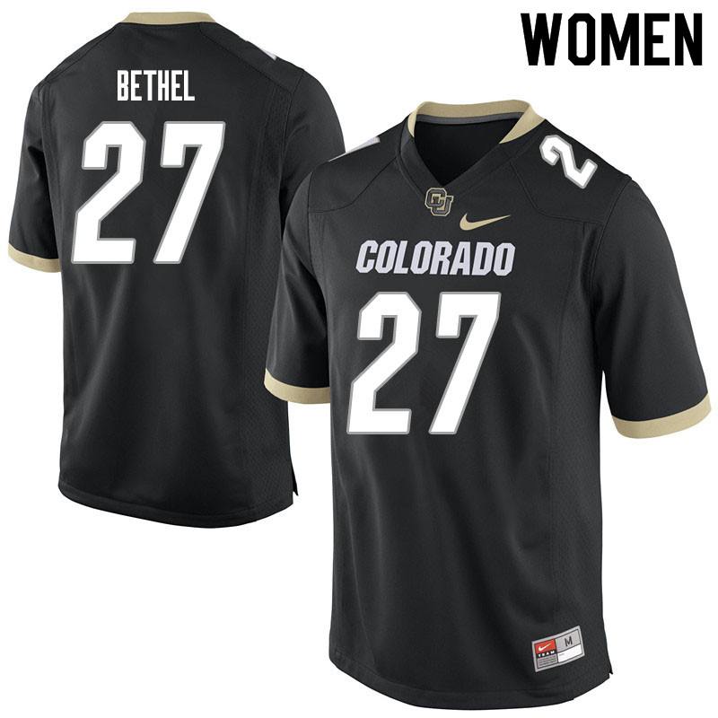 Women #27 Nigel Bethel Colorado Buffaloes College Football Jerseys Sale-Black